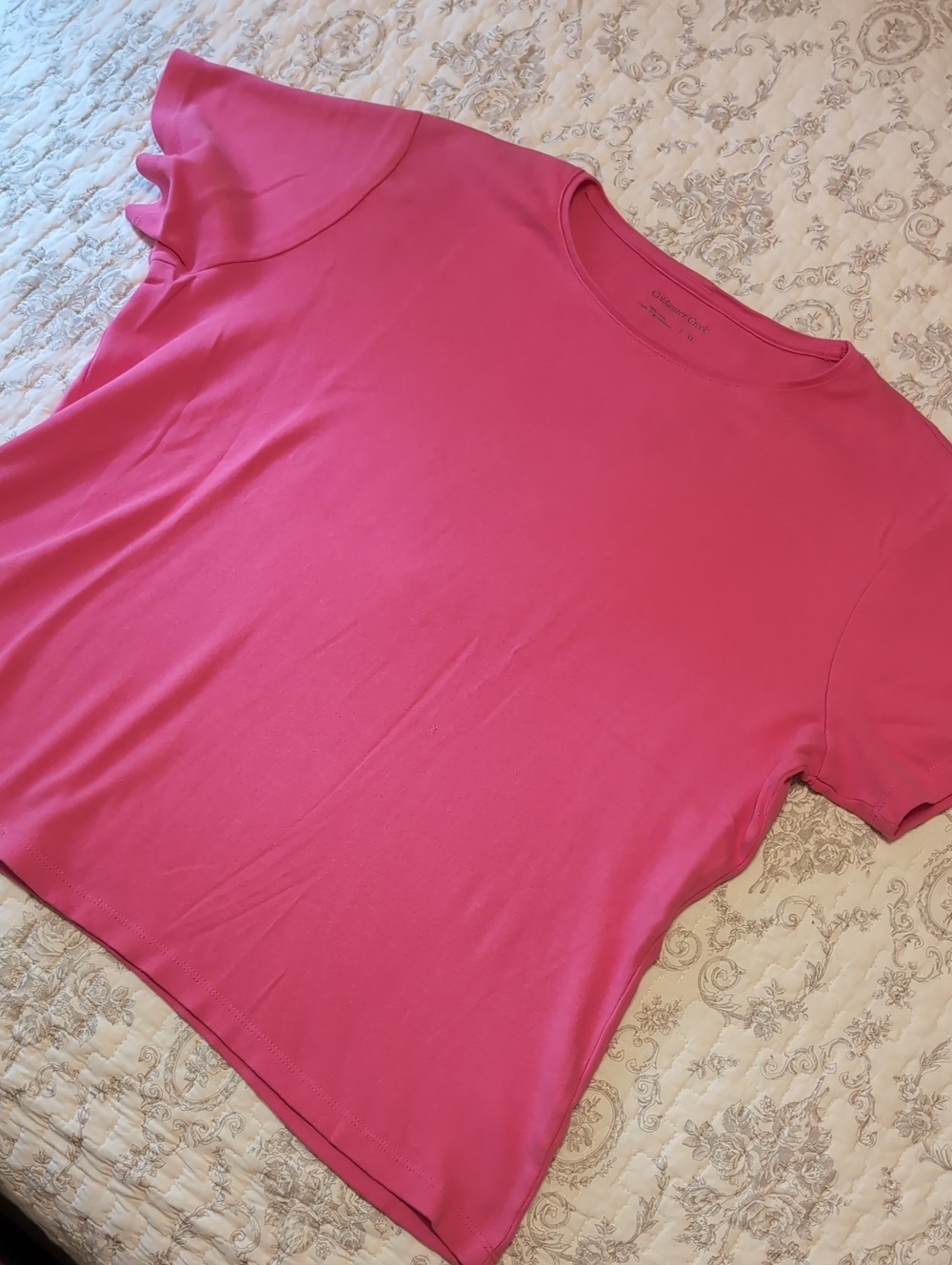 Coldwater Creek Hot Pink Short Sleeve Crewneck Tee
